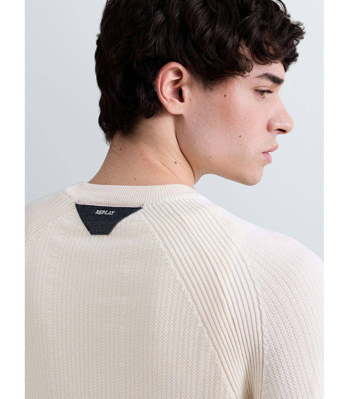 コットンリブニットクルーネックセーター 詳細画像 アイボリー 7